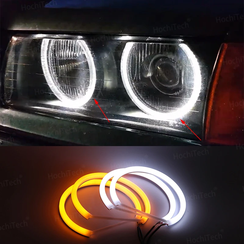 Cotton Headlight Halo Angel Demon Eyes Kit Angel Eyes Light for BMW 3 Series E30 E36 M3 333i 325i 323i 316i 318i 325td 1982-2000