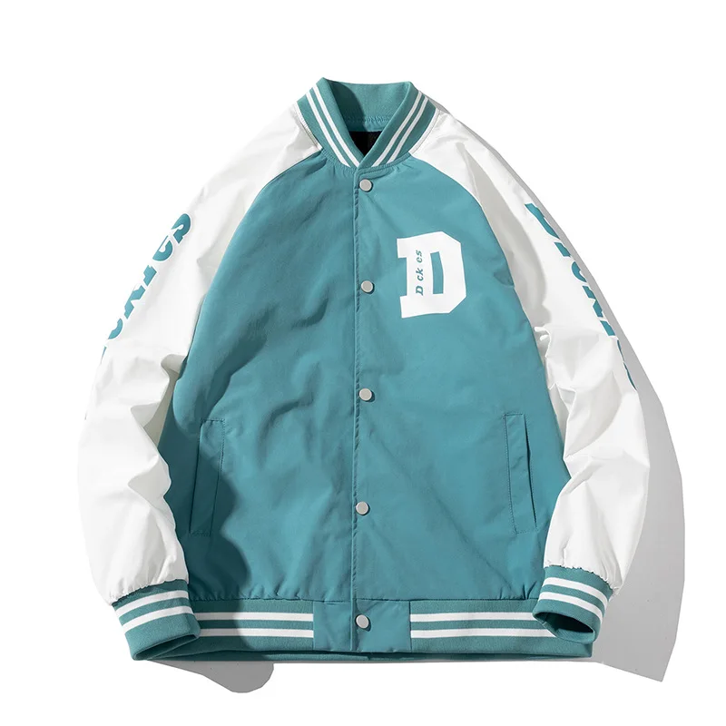 

Tide Brand Couple Jacket Color Matching Jacket Student Flight Suit Collar Baseball Uniform Ma BF Wind Loose in Spring and Autumn