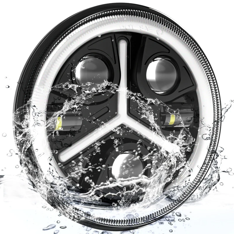 Светодиодная мотоциклетная фара 80 Вт круглый прожектор 7 дюймов налобный фонарь