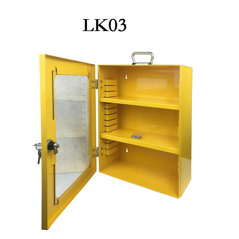 

Management lockout station protable group lock box steel removable protect yellow safe tool Industrial