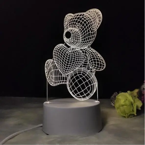 3D ночник с USB разъемом акриловая настольная лампа для спальни рекламная