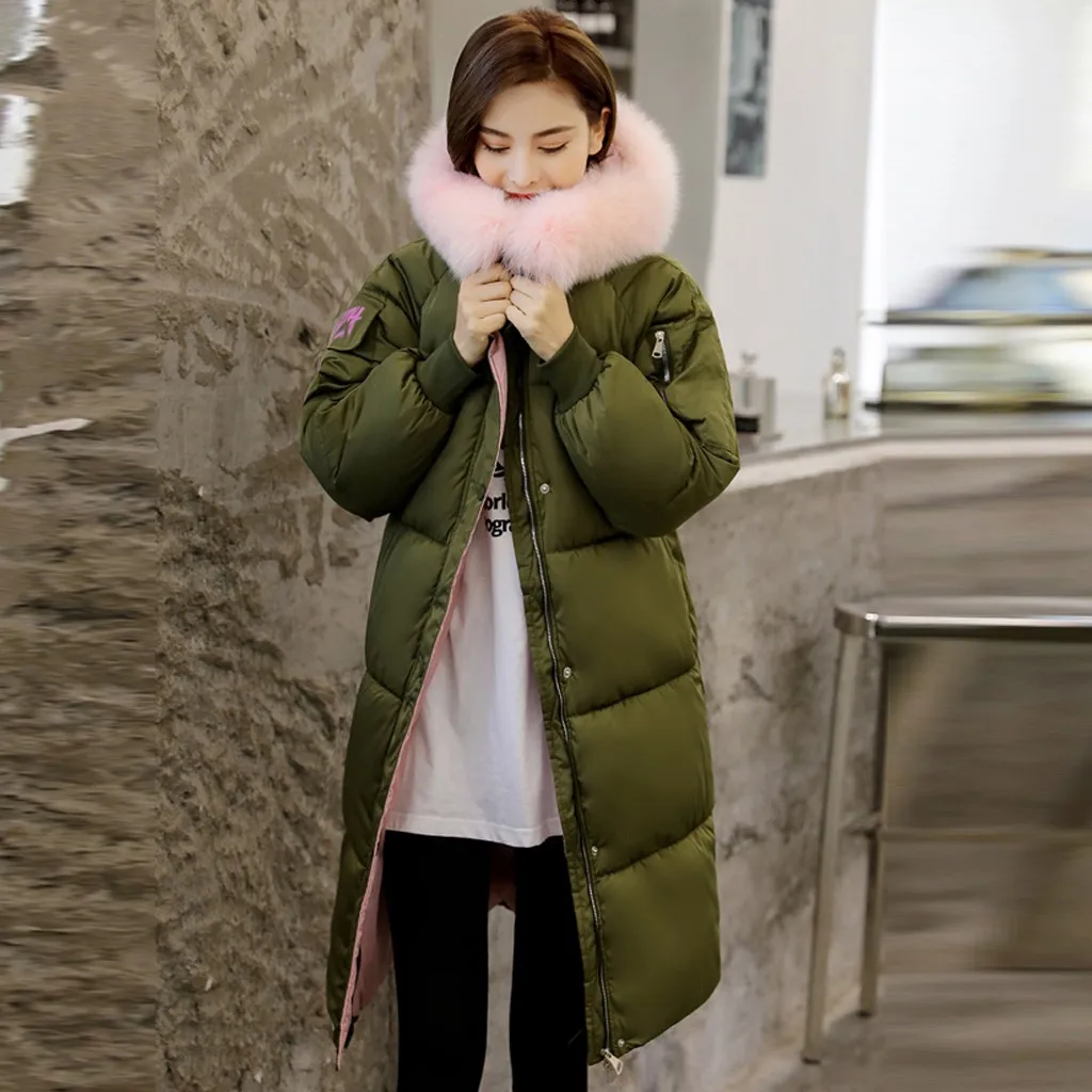 2019 Новое поступление модные женские пальто теплые тонкие по колено плотные с