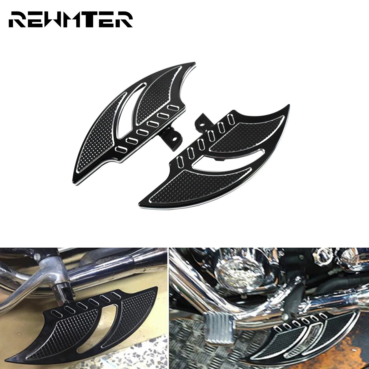 

Motorcycle Floorboards Footpegs Footrest Pedal Black For Harley Sportster XL 1200 883 Touring Electra Glide FLHR Dyna Softail FL