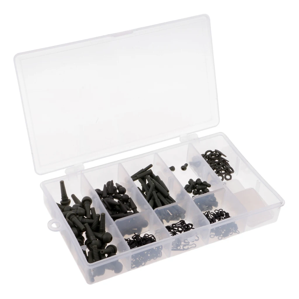 

240pcs Fishing Accessories Kit Tackle Box with Multi Beads, Chod Sleeves, Swivels and Snap