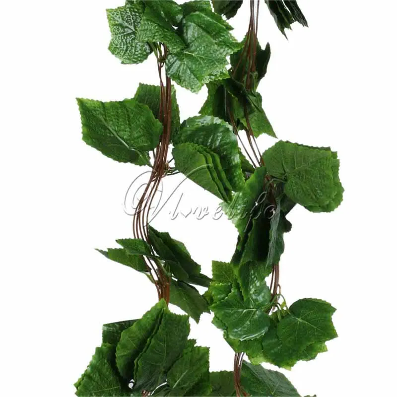 10pcs/lot Artificial Big Leaf Grape Ivy Garland Plants Vine Fake Foliage Flowers Wedding Home decorations 7.5 feet | Дом и сад