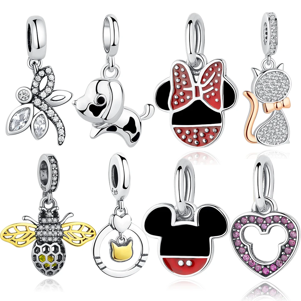 Authentic 925 Sterling Silver Dragonfly Crystal Beads Charm Fit Original Bracelet Necklace Women DIY Jewelry Making | Украшения и