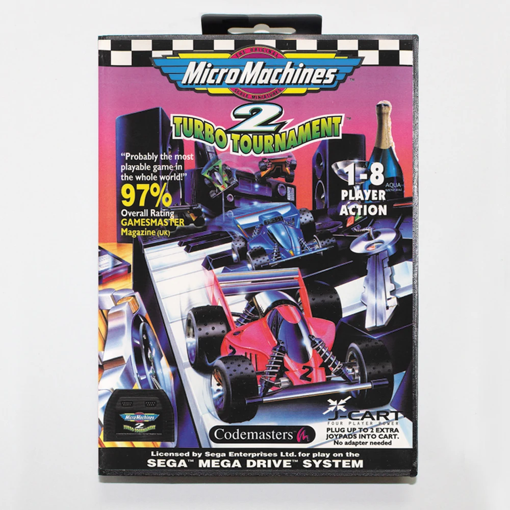 

Микро-машины 2 турбина 16 бит MD игровая карта для Sega Mega Drive/ Genesis с розничной коробкой