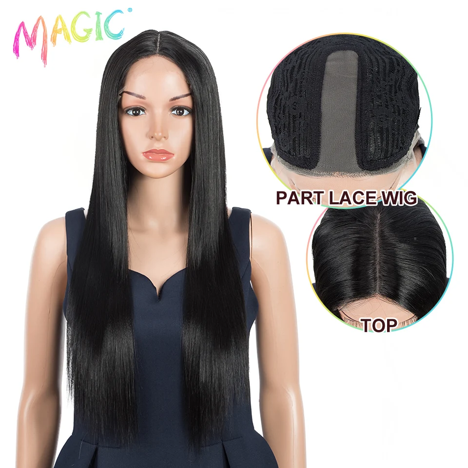 Волшебные волосы термостойкие 28 дюймов синтетические кружевные передние и T