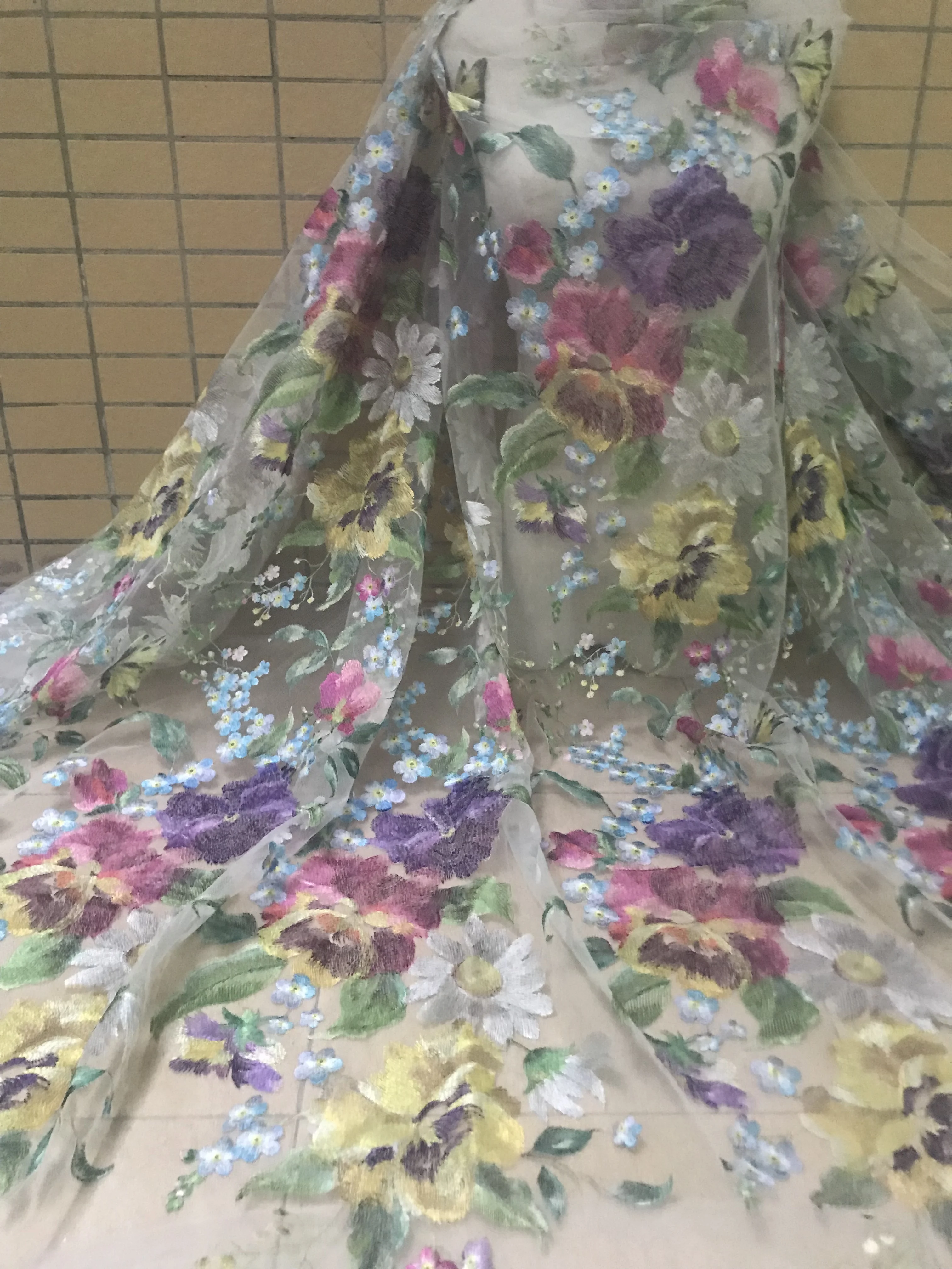 Вышитые шнур кружевная ткань для свадебного платья SYJ 328819 нигерийское