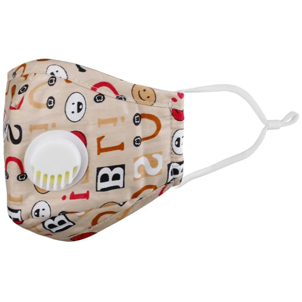 

2PCS children's printed dustproof and washable mask PM2.5 Respirator Cover with NEW reusable Durable cotton outdoor face masks