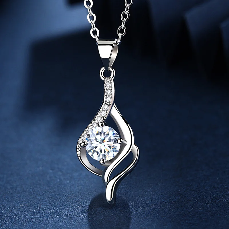 

Fanqieliu Crystal Drop Earrings Necklace Jewelry Sets Woman Sterling 925 Silver Earrings Pendant Necklace For Women FQL20385