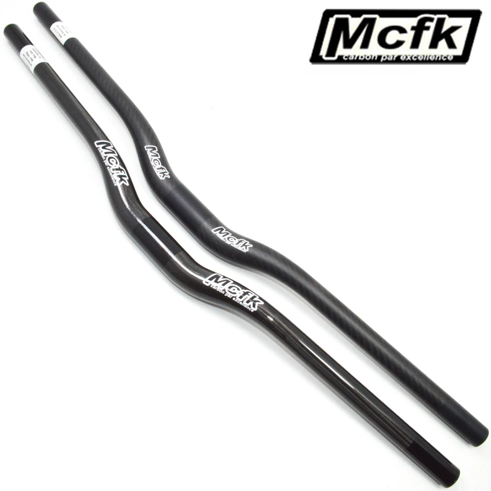 MCFK полностью углеродный MTB руль для велосипеда 3K из волокна, руль для горного велосипеда 31,8 мм, плоский руль 25,4 мм, матовый