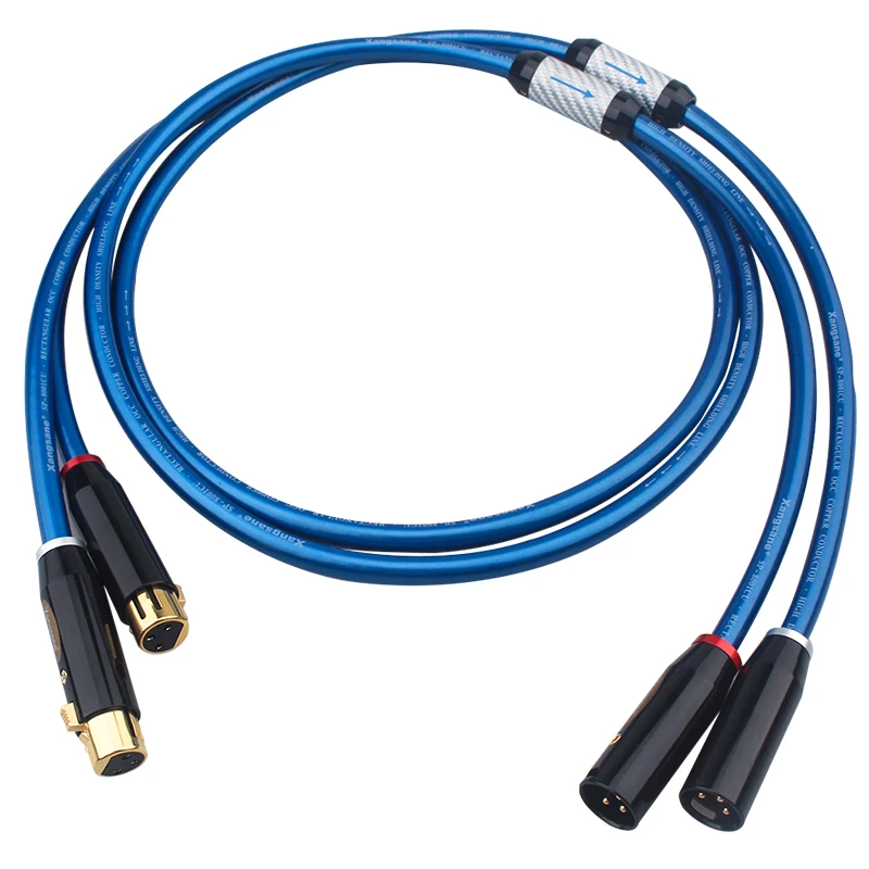 Hi-Fi аудио XLR балансный кабель OCC квадратный сердечник Медный провод 3 Pin зарядный с