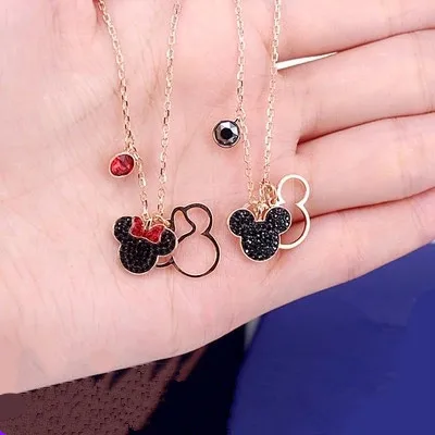 Женское серебряное ожерелье Disney Mickey mouse модный свитер аксессуары Подарочные