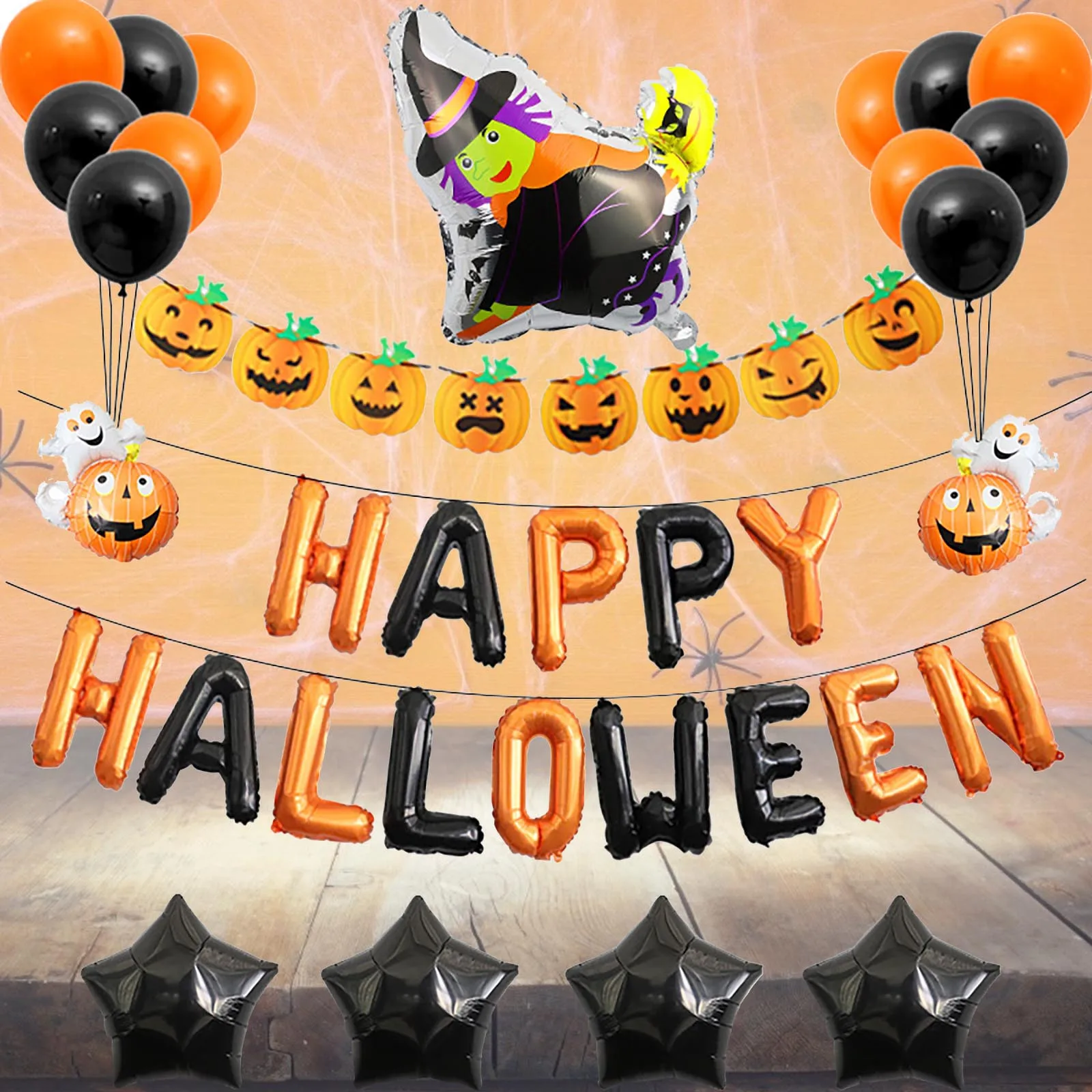 

Набор Для Хэллоуина, голова тыквы, Череп, буква, тянущий флаг, Хэллоуин, искусственные Игрушки Для Детей, шки Для Детей