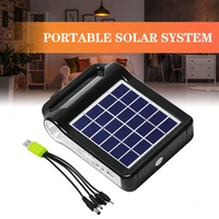 usb charger portable 6v rechargeable solar panel power storage generator system with lamp lighting home solar energy system kit