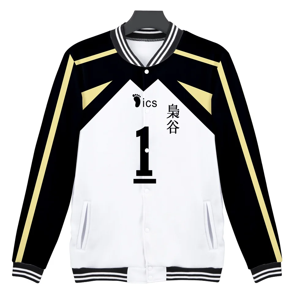 Японская Аниме Haikyuu бейсбольная куртка мужская бомбер Fukurodani Akaashi Keiji Bokuto Koutarou