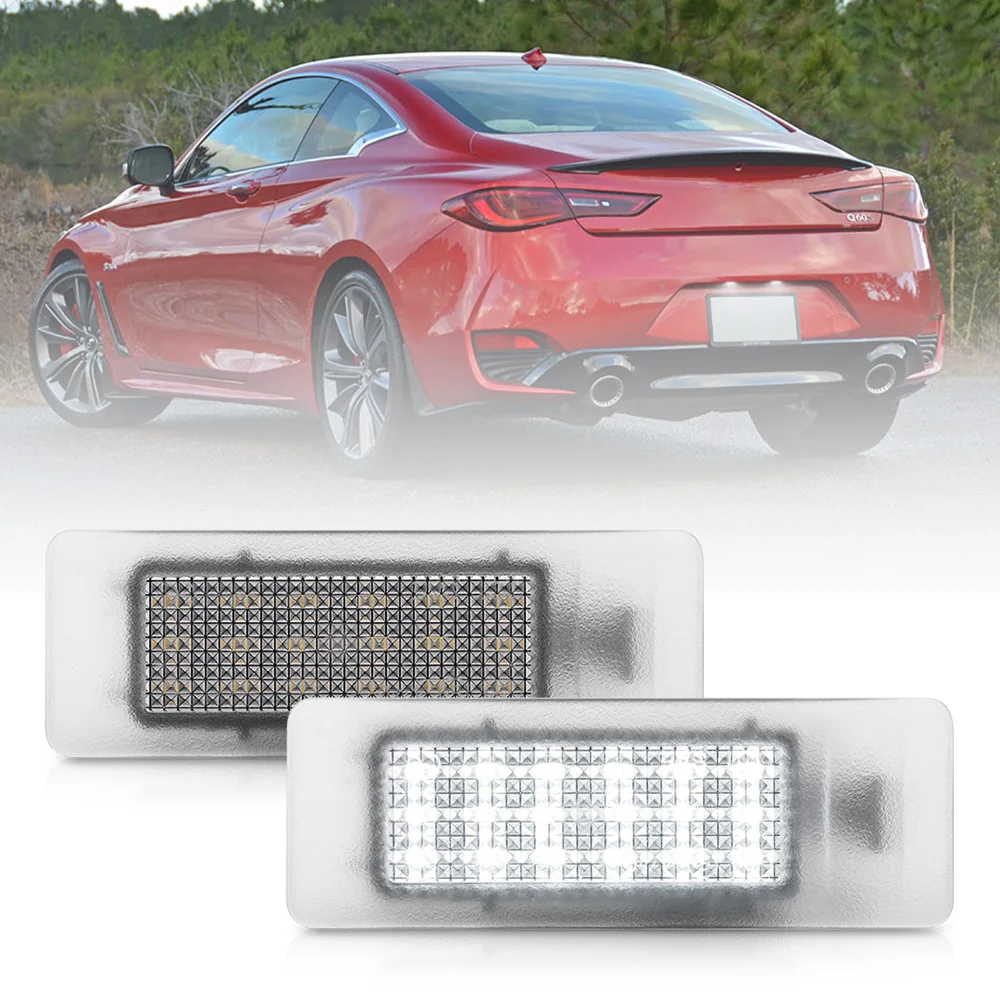 

2x LED License Number Plate Light For Nissan Leaf Maxima GTR Rogue Sport For Infiniti Q50 Q60 QX30 QX50 Rear Tag Lamps