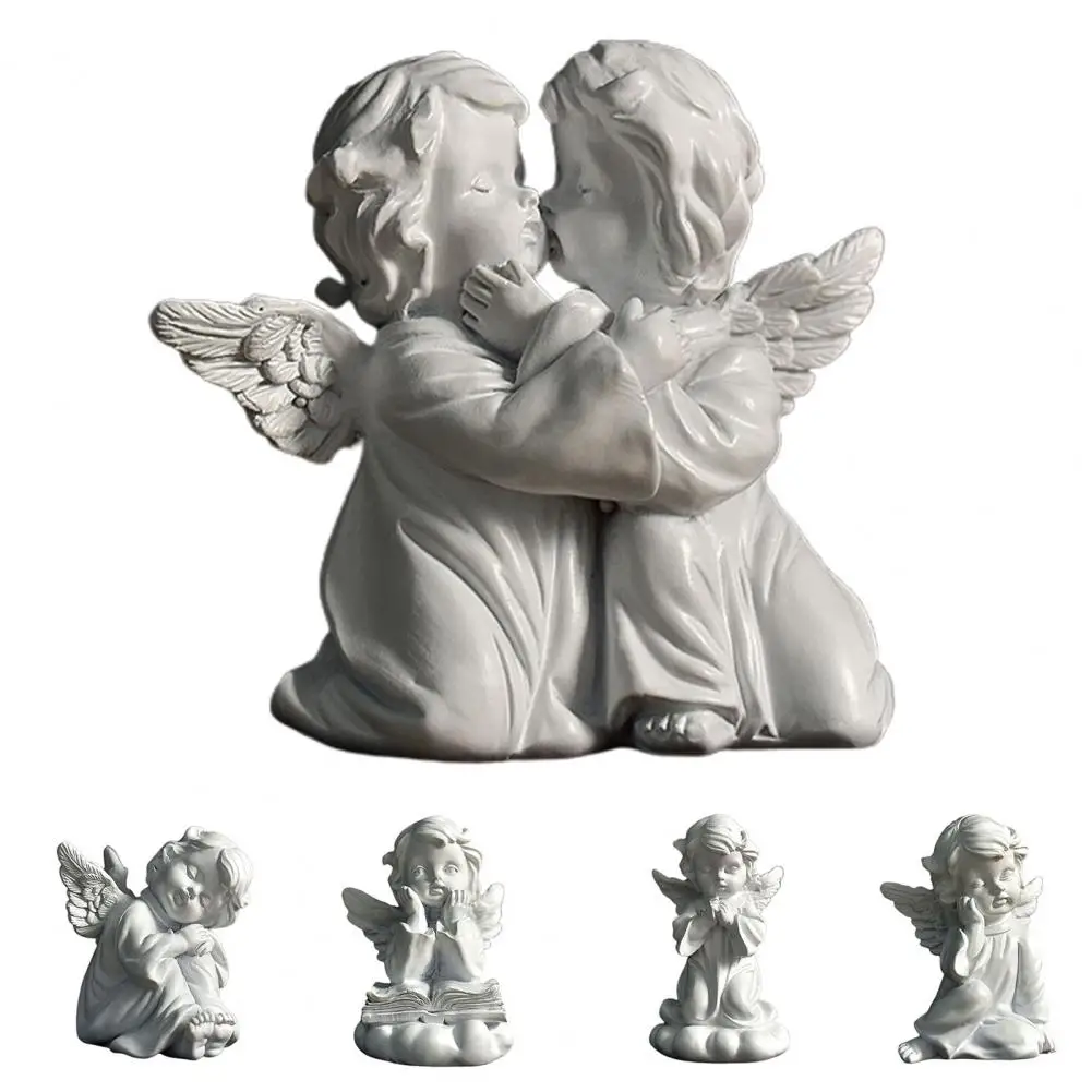 

Angel Statue Kiss Decoration Ornament Lean On Knees Pray Angel Sculpture for Garden decoration outdoor Statues and Sculptures