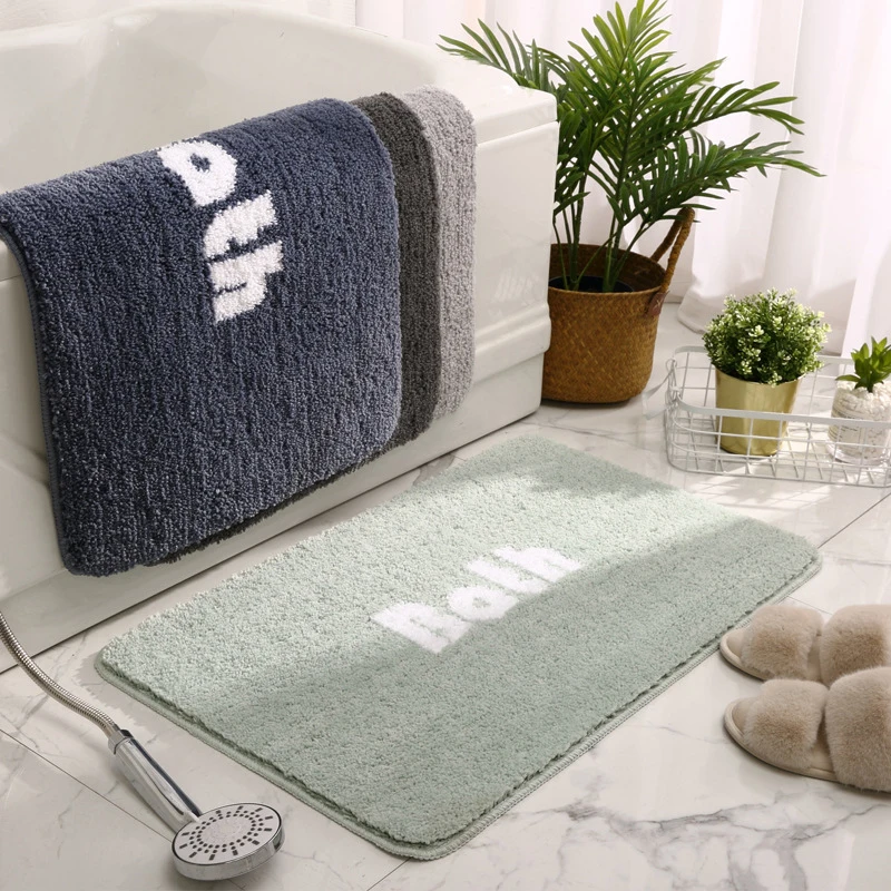 

Bath Mat Absorbent Anti-slip Doormat For Living Room Bedroom Polyester Floor Mat Household Toilet Door Mats Bathroom Products