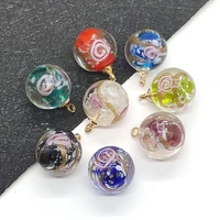 glass bottle pendant charm 3d clear glass dried flower glass pendant earrings jewelry making diy necklace accessories wholesale