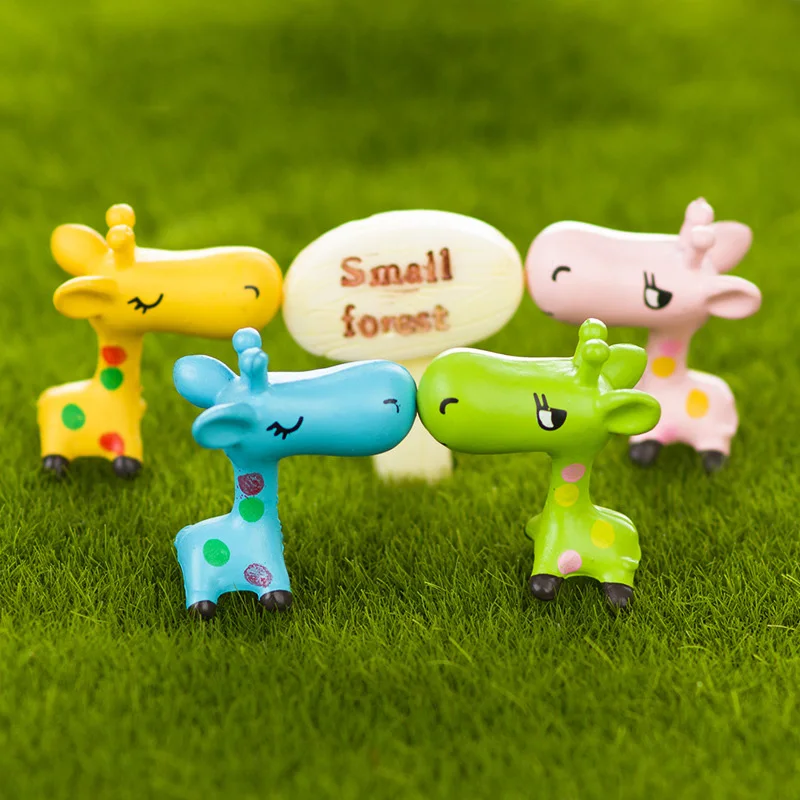 4 шт. Африканский бигмут Жираф Милая мультяшная Модель оленя животного маленькая