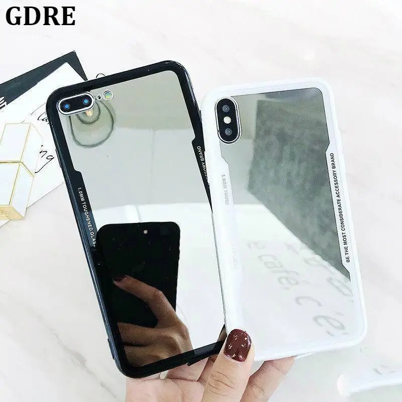 Зеркальные акриловые чехлы из ТПУ для iPhone 11 Pro XS Max XR чехол 8 7 Plus X 6 S телефона милый