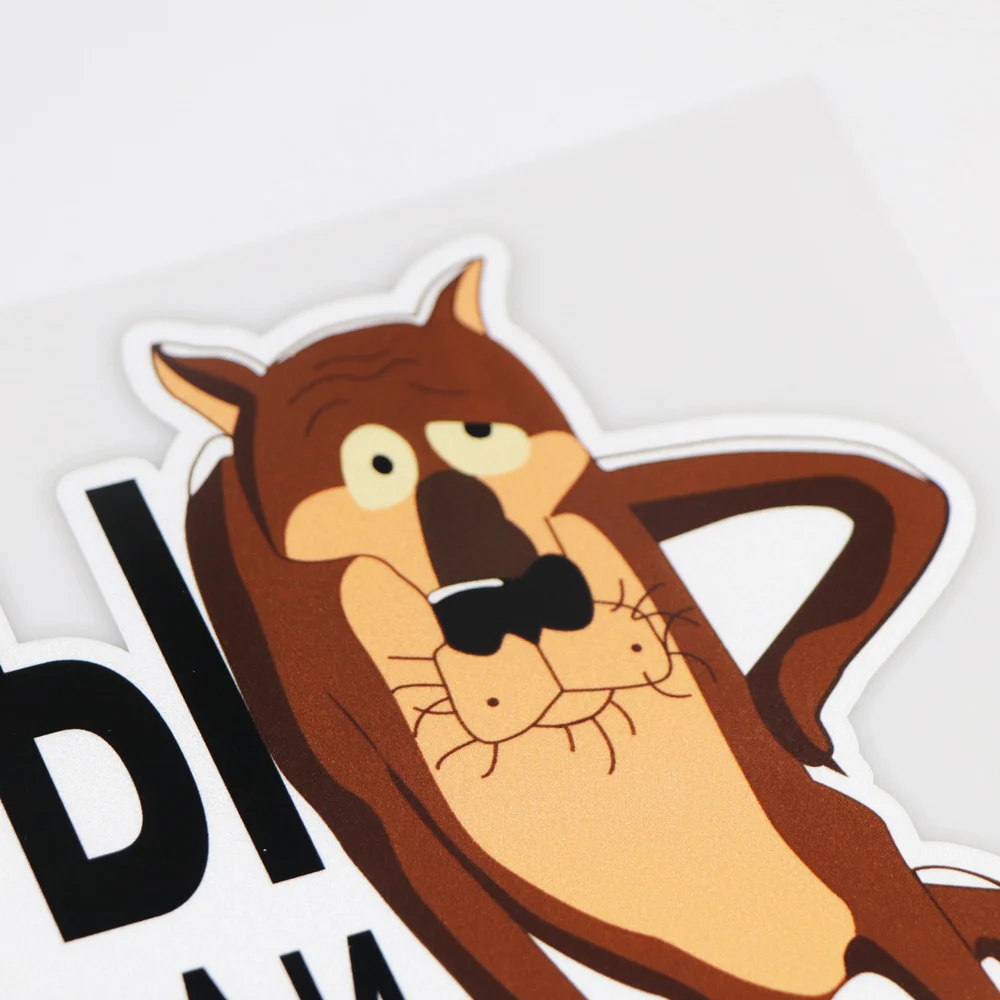 

YOJA 16.1X15CM Brown Wolf Cartoon Car Sticker Funny Vinyl Decal ZT3-0004