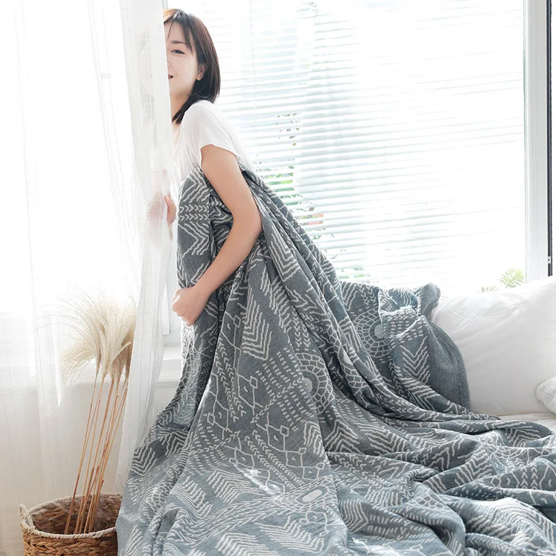 

Bohemia Printed Blanket Geometric Stripe Throw Blanket for Nap Sofa TV Travel Summer Quilt High Quality Soft Towel Single Double