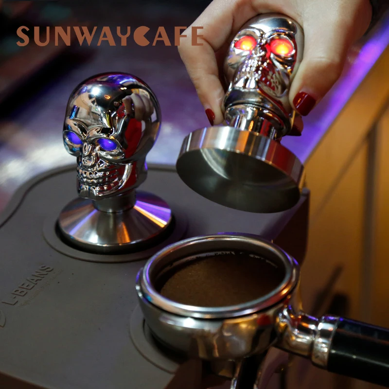 Темпер для кофе в виде черепа эспрессо 58 мм с плоским основанием из нержавеющей