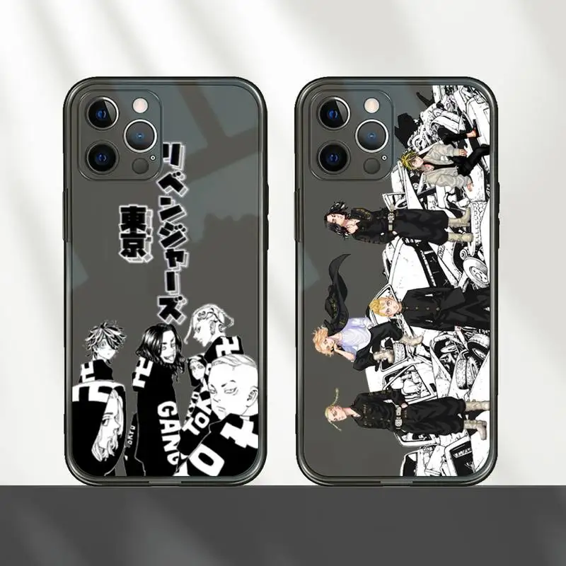 

Tokyo Revengers Phone Case For iPhone 12 11 8 7 mini pro X XS XR MAX Plus Black Transparent Cover