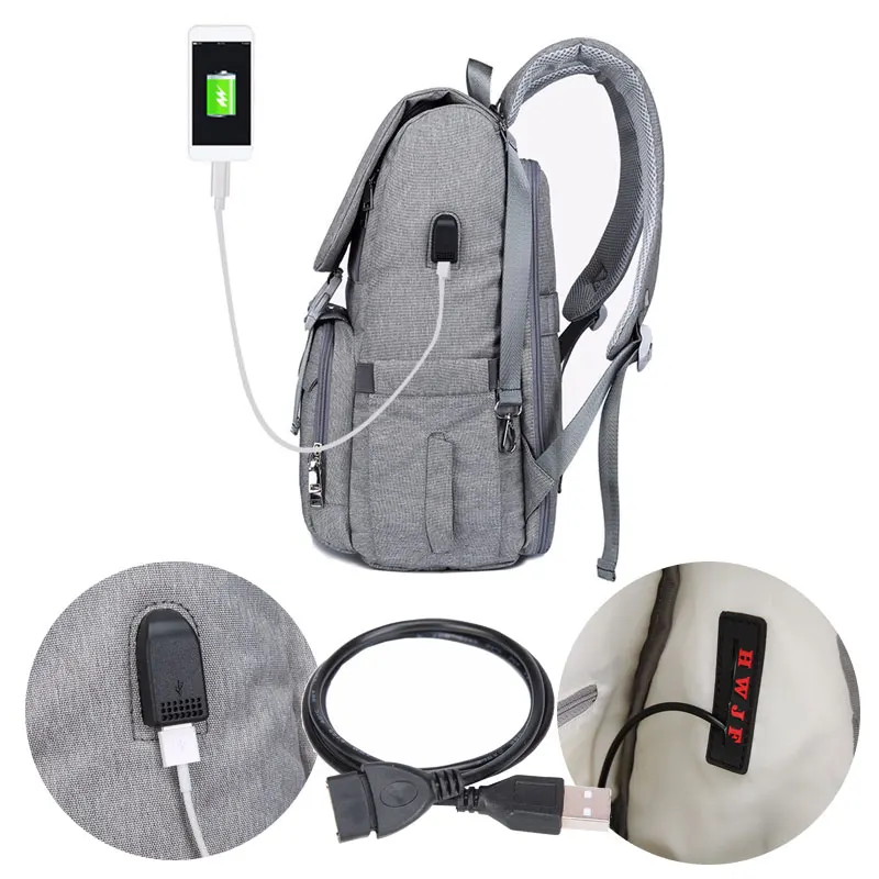 Детская сумка USB перезаряжаемая для мам рюкзак подгузников большая