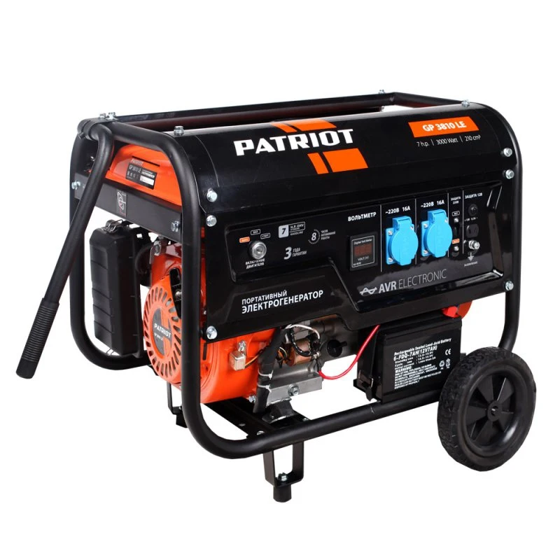 Бензиновый генератор PATRIOT GP 3810LE 220 3кВт [474101550] | Обустройство дома