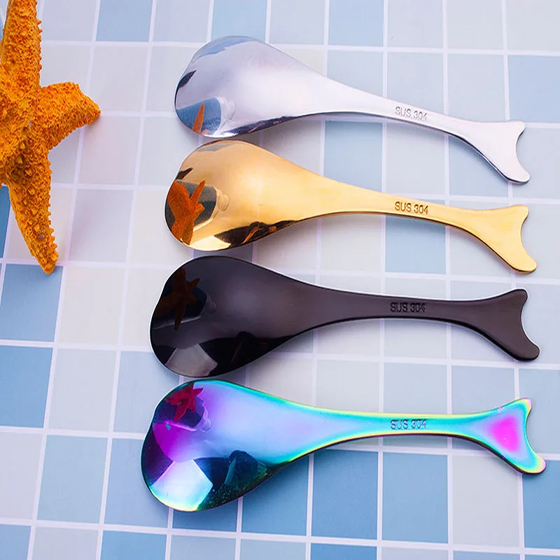 Детская ложка с мультипликационным рисунком морских животных рыб креативная