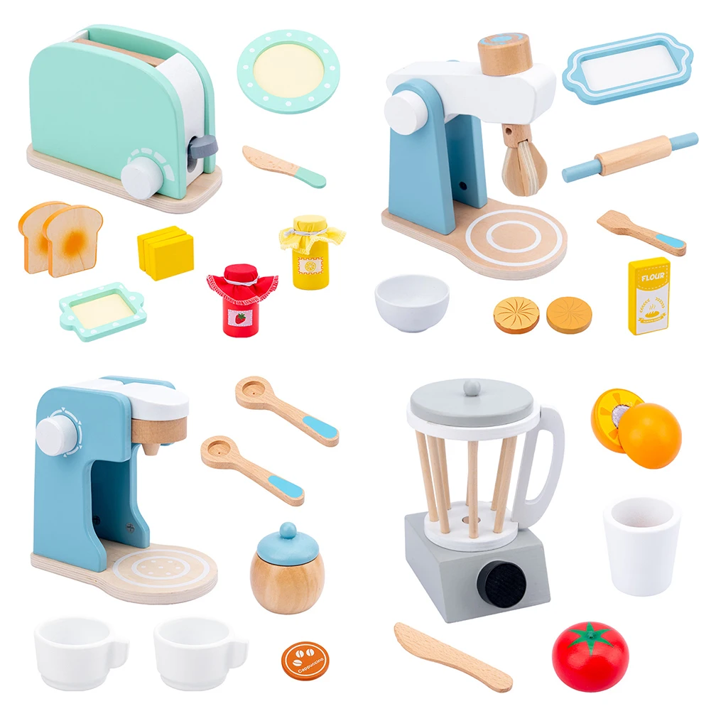 

Wooden Simulation Kitchen Toy Children Pretend Toys Wooden Simulation Coffee Maker Cook Machine Children Pretend Household Toys