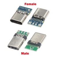 10pcs usb 3 1 type c connector 14 pin female socket receptacle through holes pcb 180 vertical shield usb c