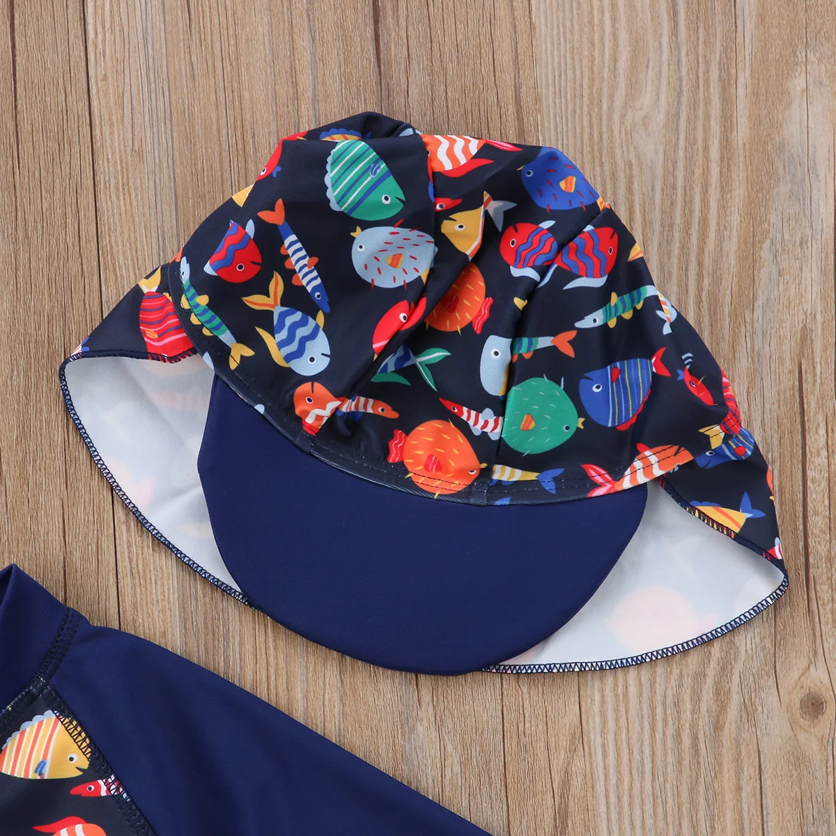 2019 Kids Baby Boy Swimsuit Swimwear Half Sleeve Cartoon Fish Print Bathing Suit Beach Rash Guard Surfing |