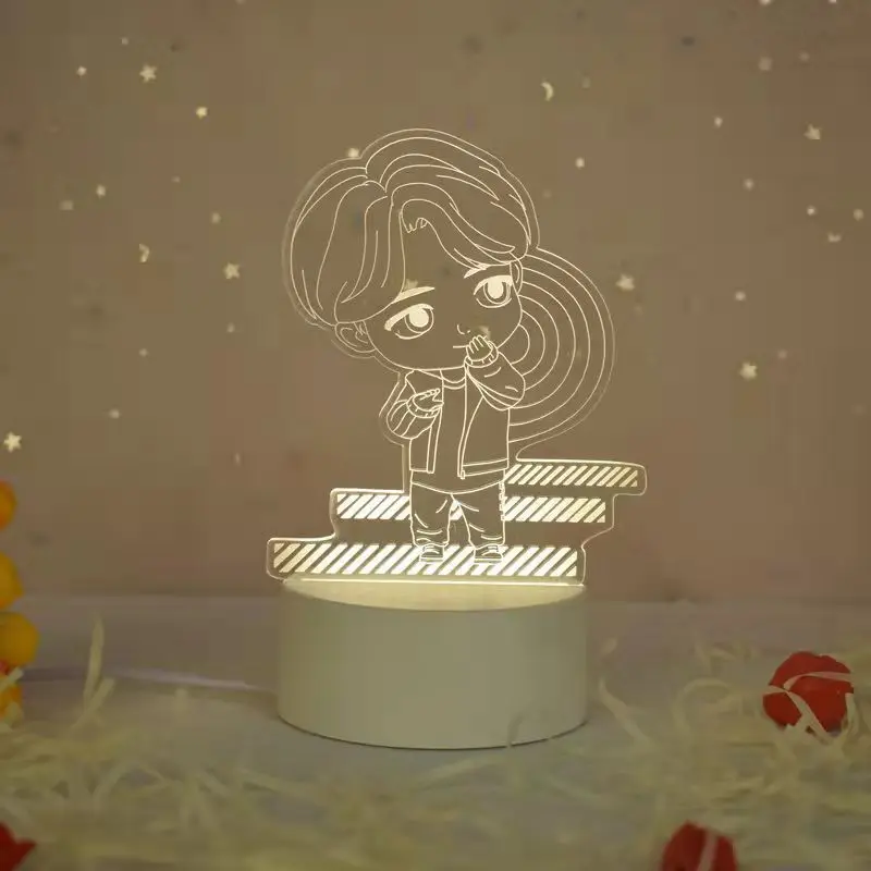 

Kpop LED Night Light Bangtan Boyss Concert USB 7 Color Changing Acrylic Home Decor Creative Gift