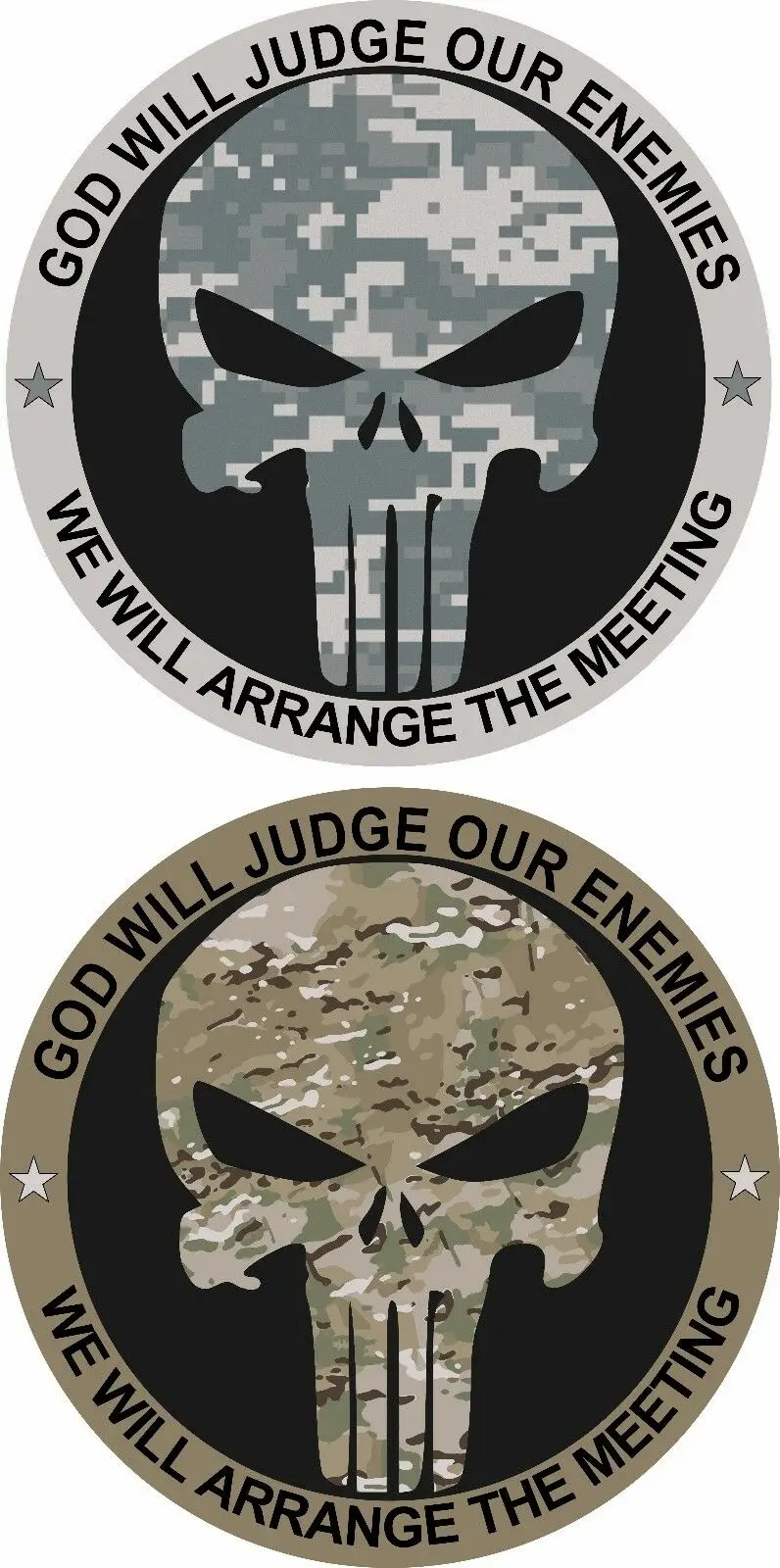 Каратель ACU или Мультикам армейский Военный виниловый стикер наклейка на