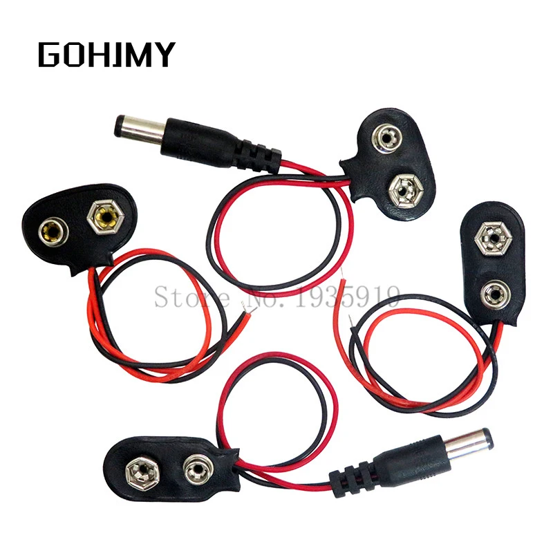 9 В постоянного тока кнопка для аккумулятора кабель питания застежка соединитель