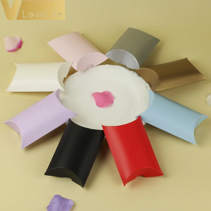 Большая коробка для конфет 50 шт./лот бумажная в форме подушки рукоделия