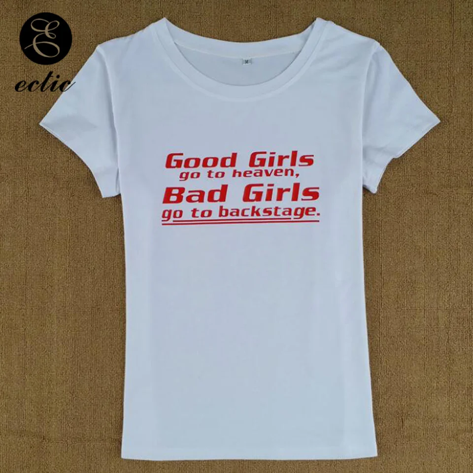 Забавный Буква Принт Хорошее Девочка Плохой Девушка Текст Лозунг Майка