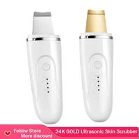 24k gold ultrasonic skin scrubber and usb nebulizer nano sprayer deep face cleaning machine peeling shovel facial pore cleaner