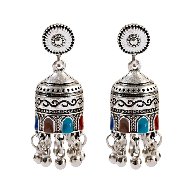 Этнические серебряные резные серьги из сплава для женщин капельное масло