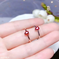 kjjeaxcmy boutique jewelry 925 sterling silver inlaid natural ruby gemstone ring female support detection fine