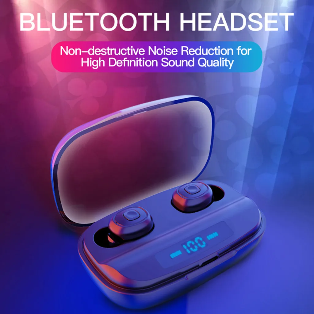 50 # Bluetooth наушники Мини светодиодный дисплей стерео звук 3000 мАч внешний