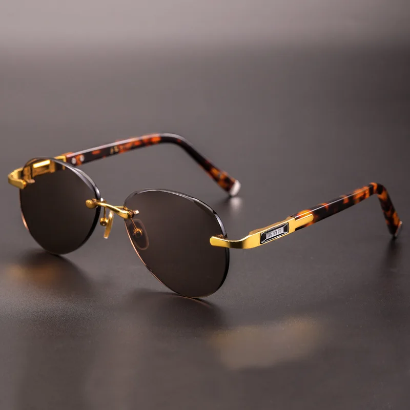 Фото Солнцезащитные очки кошачий глаз для мужчин и женщин стеклянные чайные линзы из