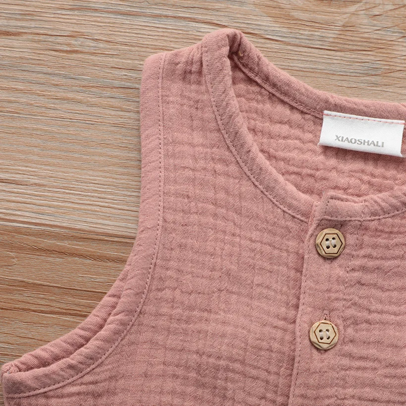 Детский хлопковый комбинезон без рукавов с рисунком муслинового дерева для