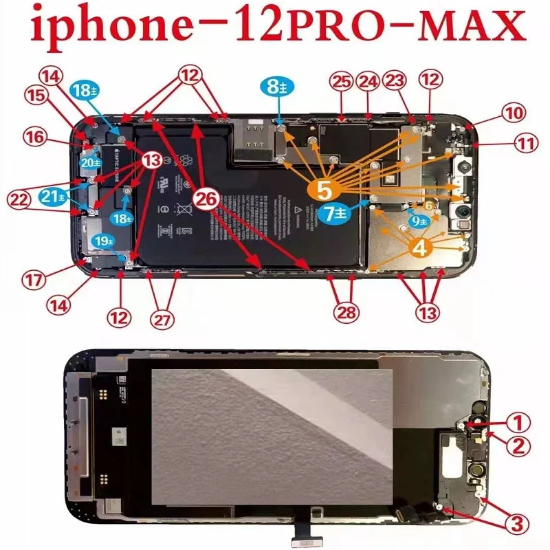 

Винт задней крышки для iPhone 12pro Max набор винтов