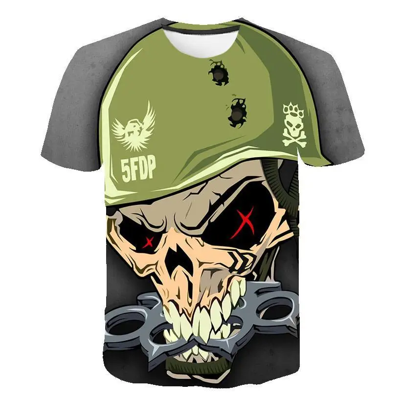 

2020 Mens 3d T -Shirt Summer Digital Printing Punk Skull T -Shirt A Hot Game T -Shirt Of Slim Short -Sleeve Tops